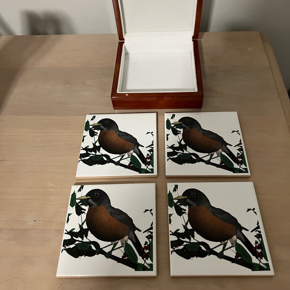 Coasters - set of 4 in beautiful wooden box